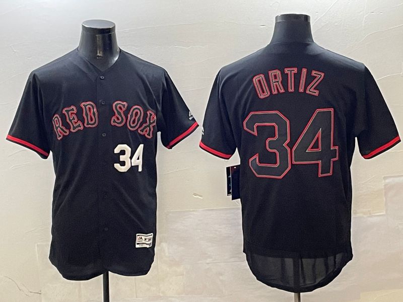 Men Boston Red Sox #34 Ortiz Black Fashion Elite 2025 Nike MLB Jersey style 7